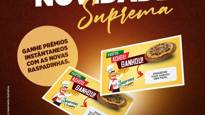 Suprema Pizzas inova mais uma vez e lança raspadinha de prêmios em Três Lagoas