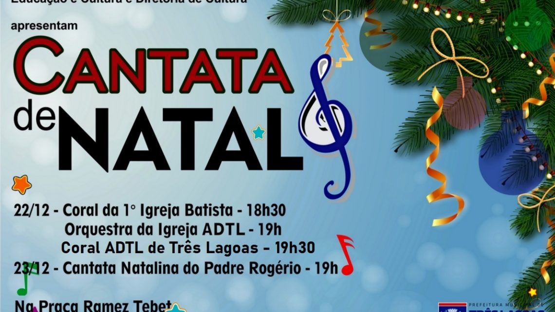 Cantata de Natal com igrejas de Três Lagoas acontece nesta quarta e quinta-feira (22 e 23), na Praça Ramez Tebet