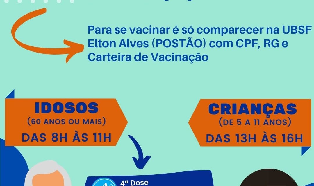 Vacinação contra COVID-19 em crianças e idosos acontece neste sábado (19) em Água Clara