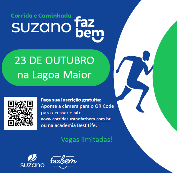 Corrida e Caminhada Suzano Faz Bem será realizada no dia 23 de outubro em Três Lagoas