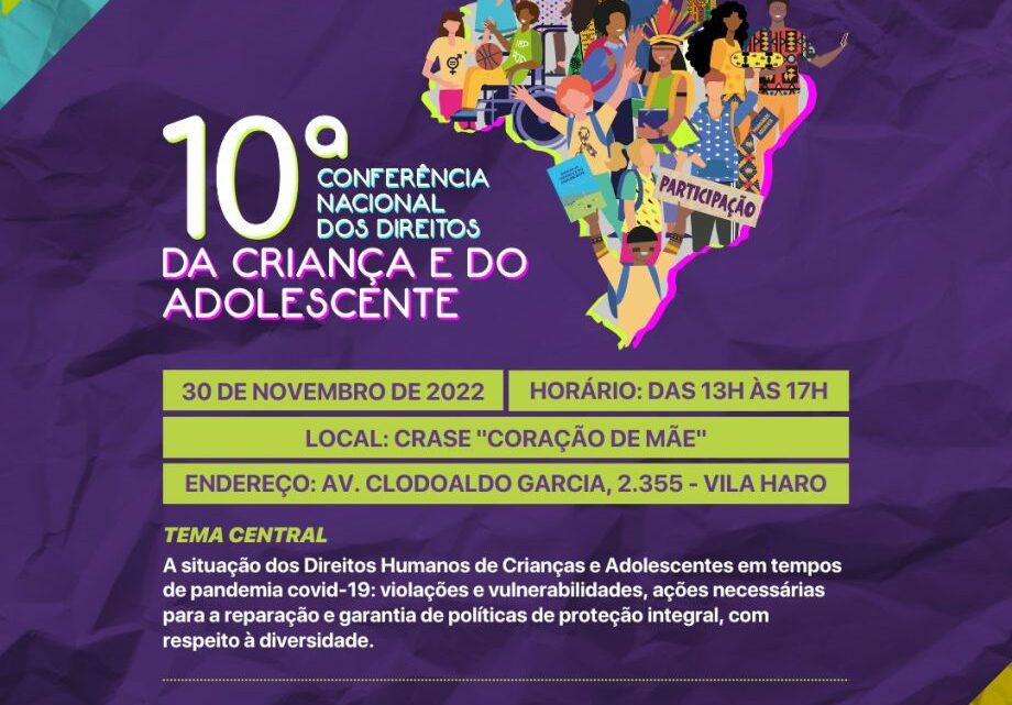 CMDCA abre inscrições para a 10ª Conferência Municipal dos Direitos da Criança e do Adolescente