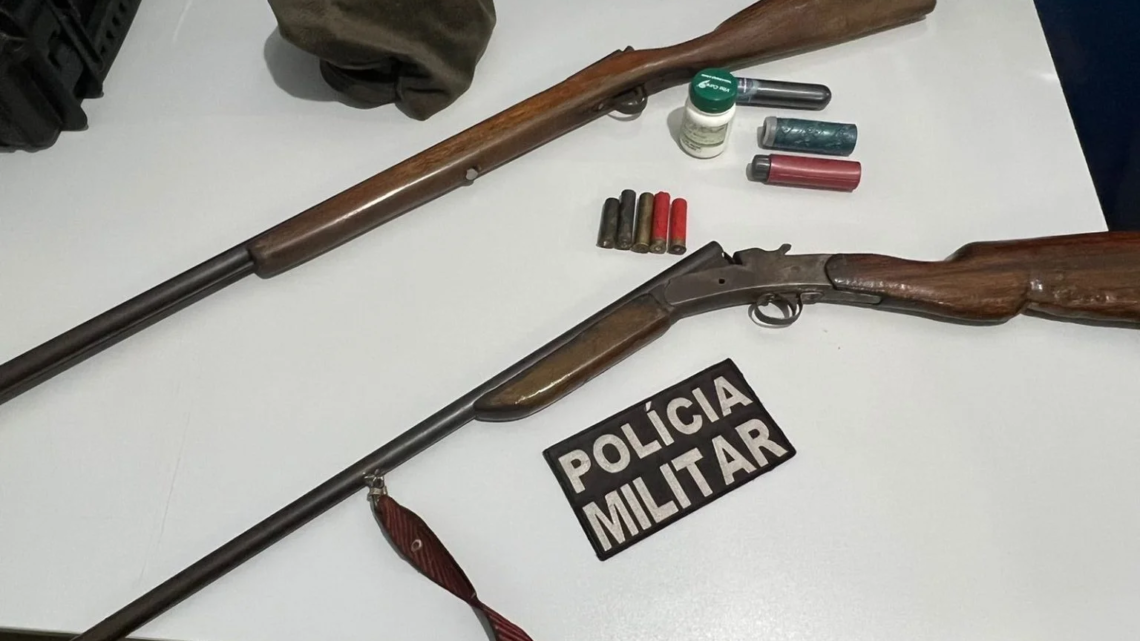 Polícia Militar apreende armas e prende homem por posse ilegal de arma de fogo em Brasilândia