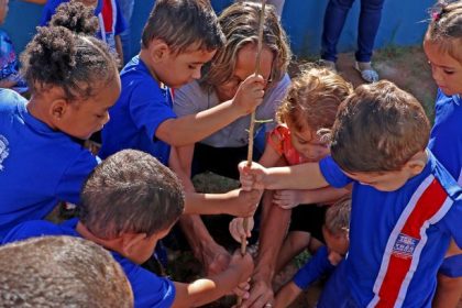 CEI “Edinéia Borges” recebe novas mudas de árvores através do Projeto “Escola Mais Verde”