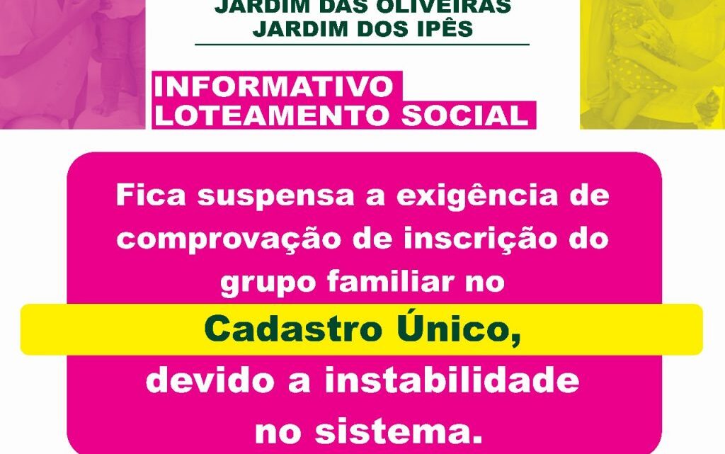 Prefeitura divulga mudanças no cadastro do loteamento social em Água Clara