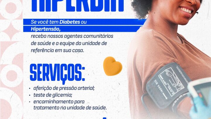 Prefeitura reforça importância do controle da hipertensão e da diabetes e pede colaboração da população em Água Clara